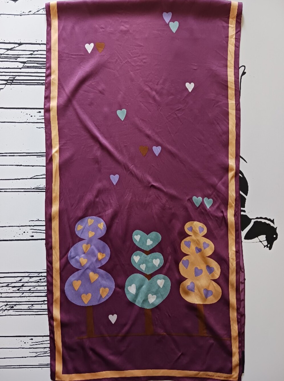 Vintage Marc Jacobs Silk Scarf 68" x 17"